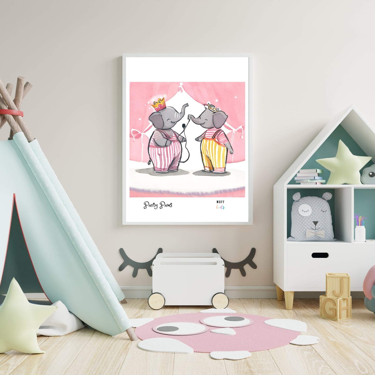 Party Paws Art Print Poster For Kids No.10