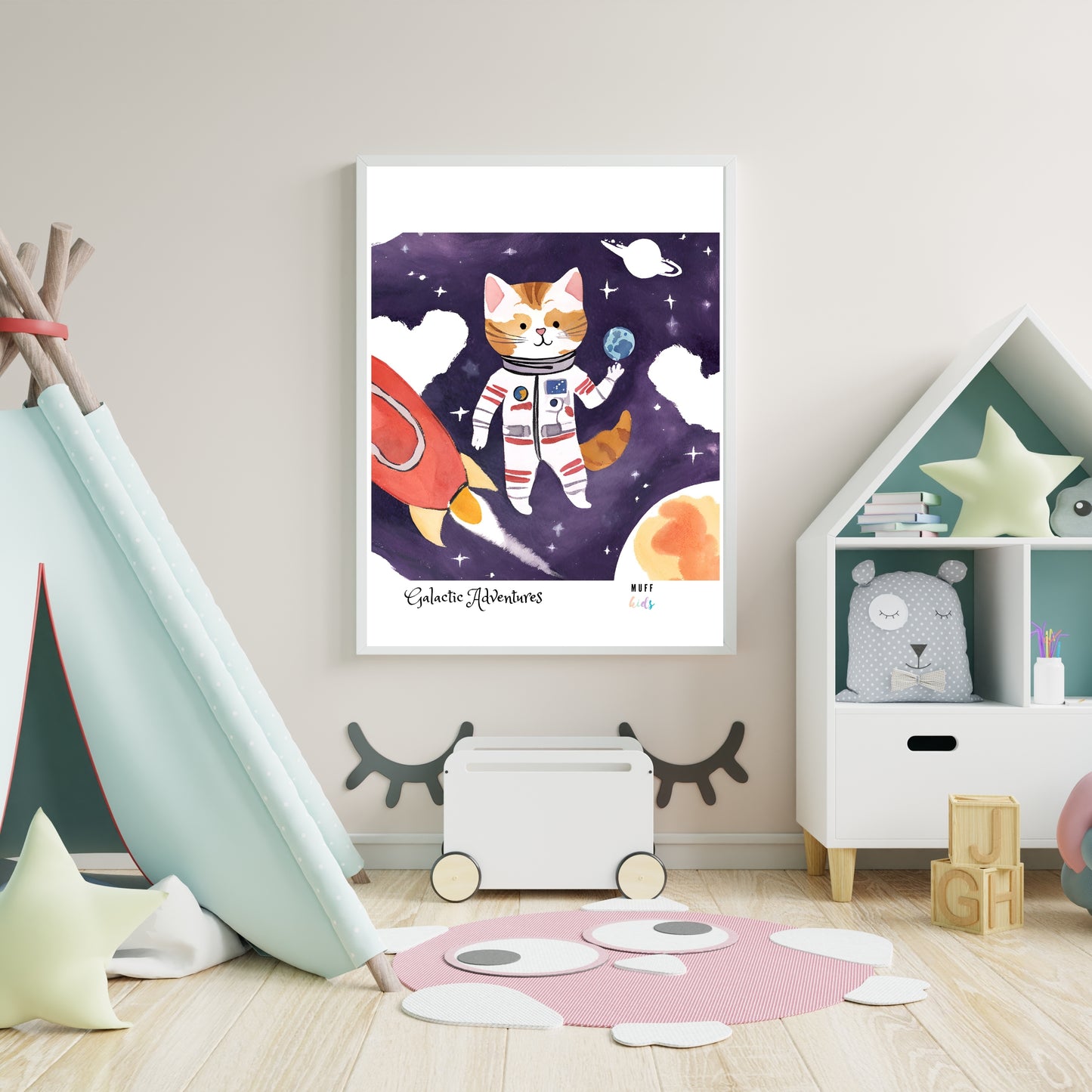 Galactic Adventurers No.9 Art Print Tasarım Çocuk Odası Posteri 