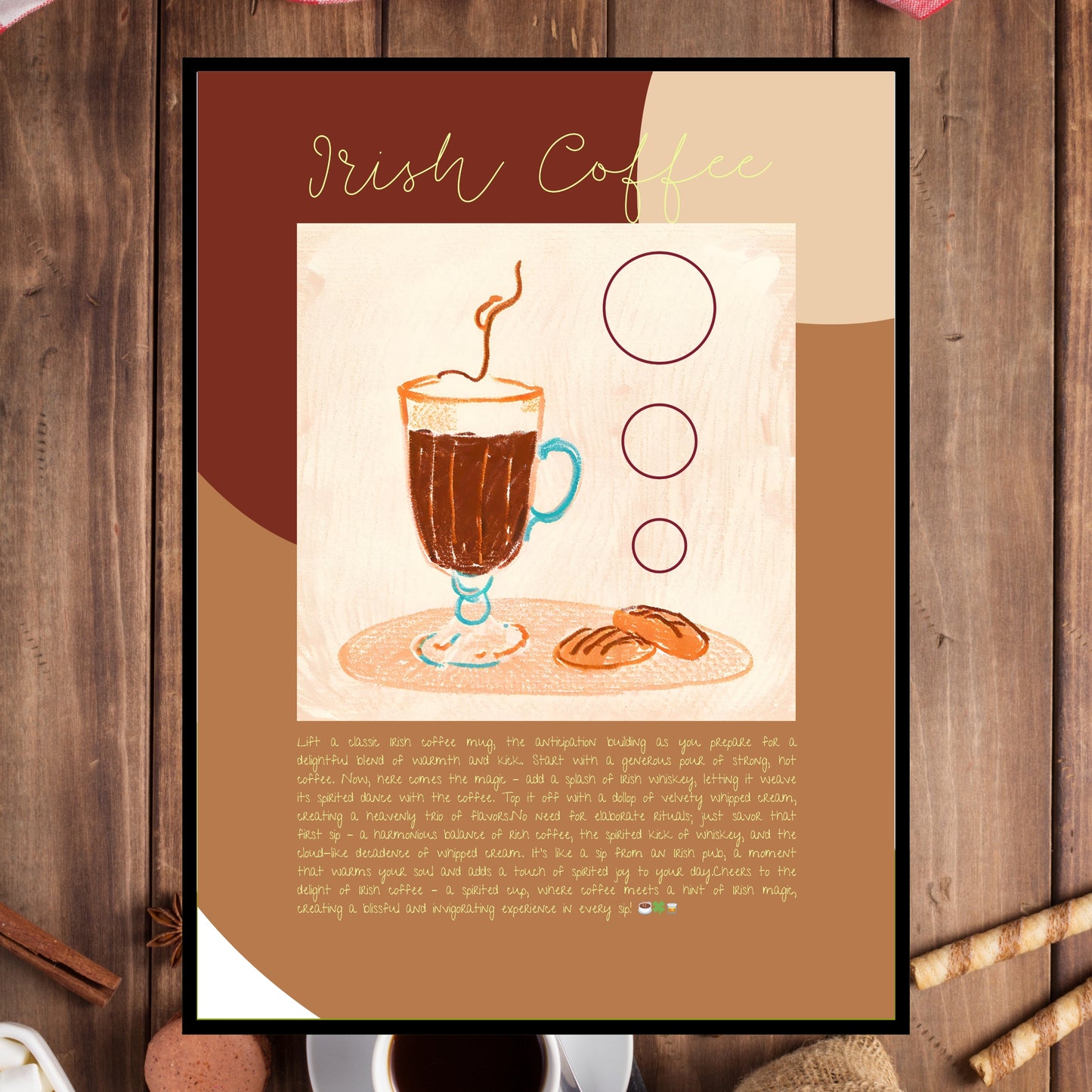 Art Print Design Poster Irish Coffee