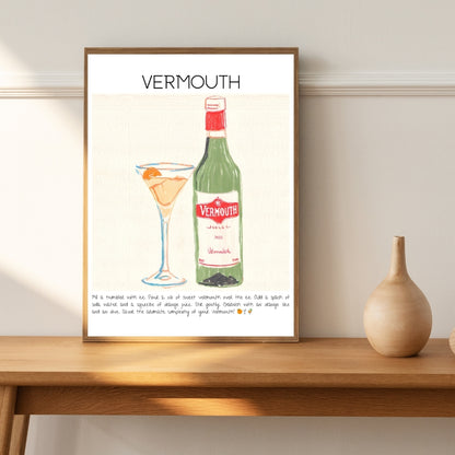 Cocktail Art Print Design Poster Vermouth Bar Decor