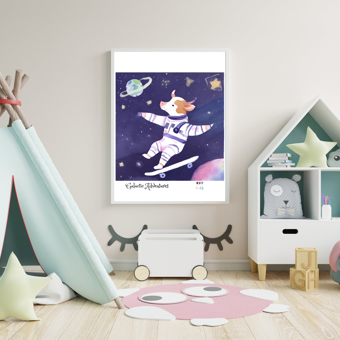 Galactic Adventurers No.5 Art Print Tasarım Çocuk Odası Posteri