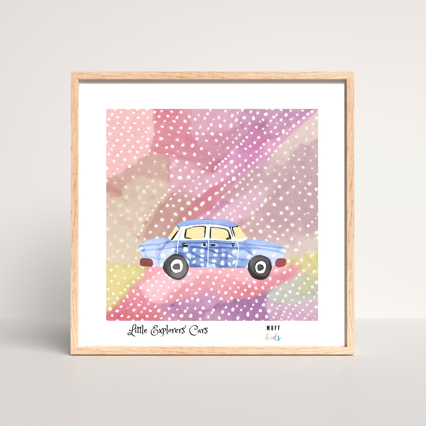 Little Explorers' Cars Art Print Poster For Kids