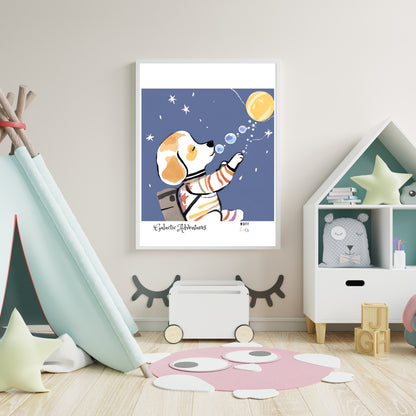 Galactic Adventurers No.7 Art Print Tasarım Çocuk Odası Posteri