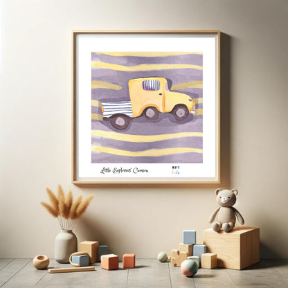 Little Explorers' Camion Art Print Poster For Kids