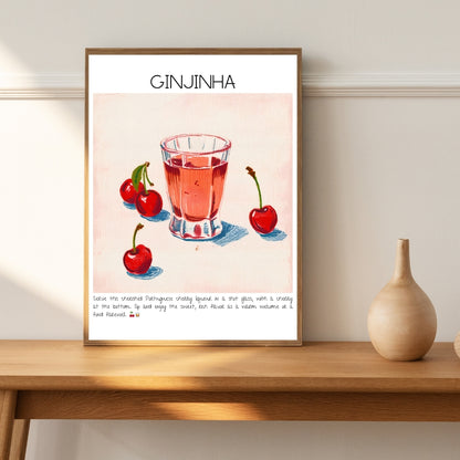 Cocktail Art Print Design Poster Ginjinha Bar Decor