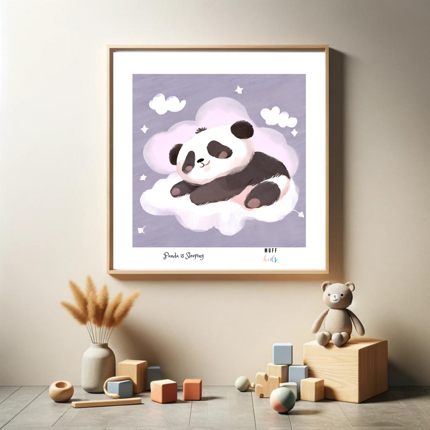 Kids Art Print Design Sleeping Panda No.1 Poster For Kids