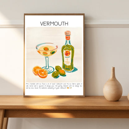 Cocktail Art Print Design Poster Vermouth Bar Decor