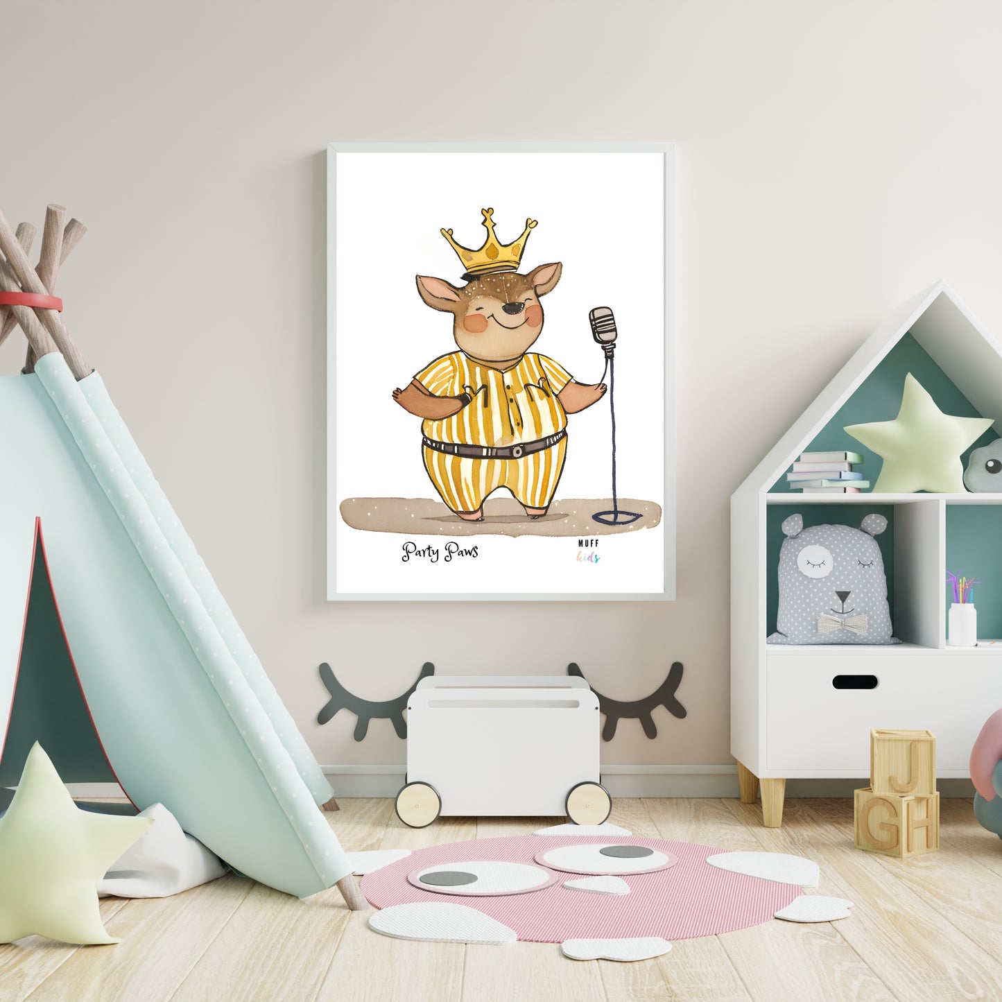 Party Paws No.5 Art Print Tasarım Çocuk Odası Posteri