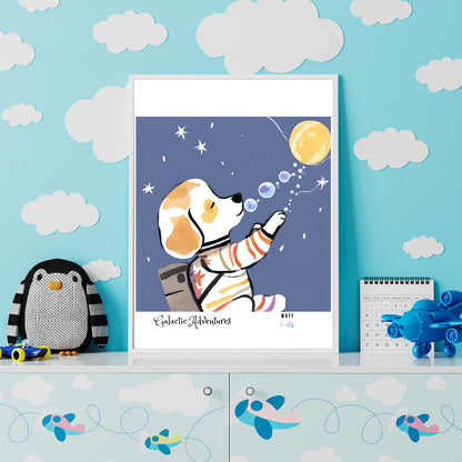 Galactic Adventurers No.7 Art Print Tasarım Çocuk Odası Posteri