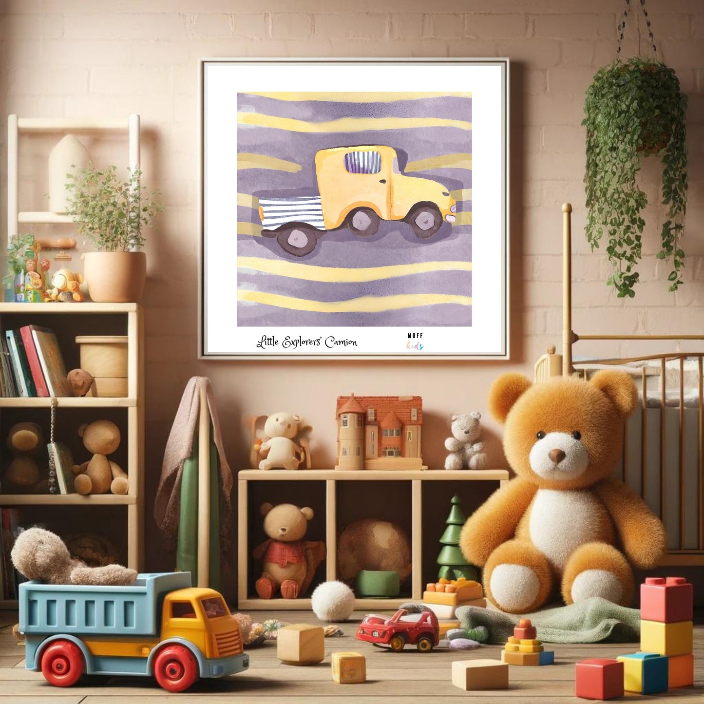 Little Explorers' Camion Art Print Poster For Kids