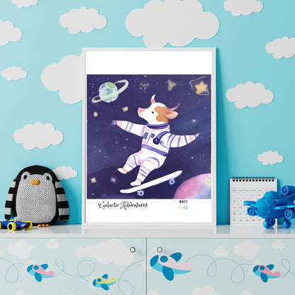 Galactic Adventurers No.5 Art Print Tasarım Çocuk Odası Posteri