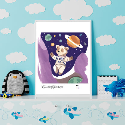 Galactic Adventurers No.13 Art Print Tasarım Çocuk Odası Posteri 