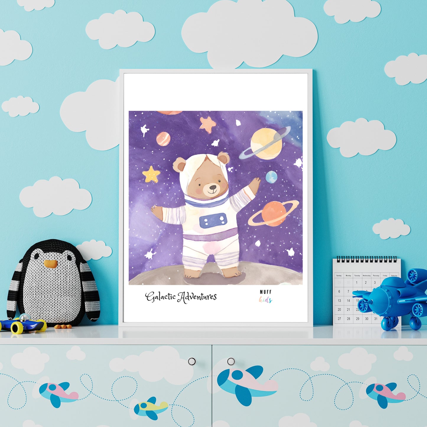 Galactic Adventurers No.16 Art Print Tasarım Çocuk Odası Posteri 