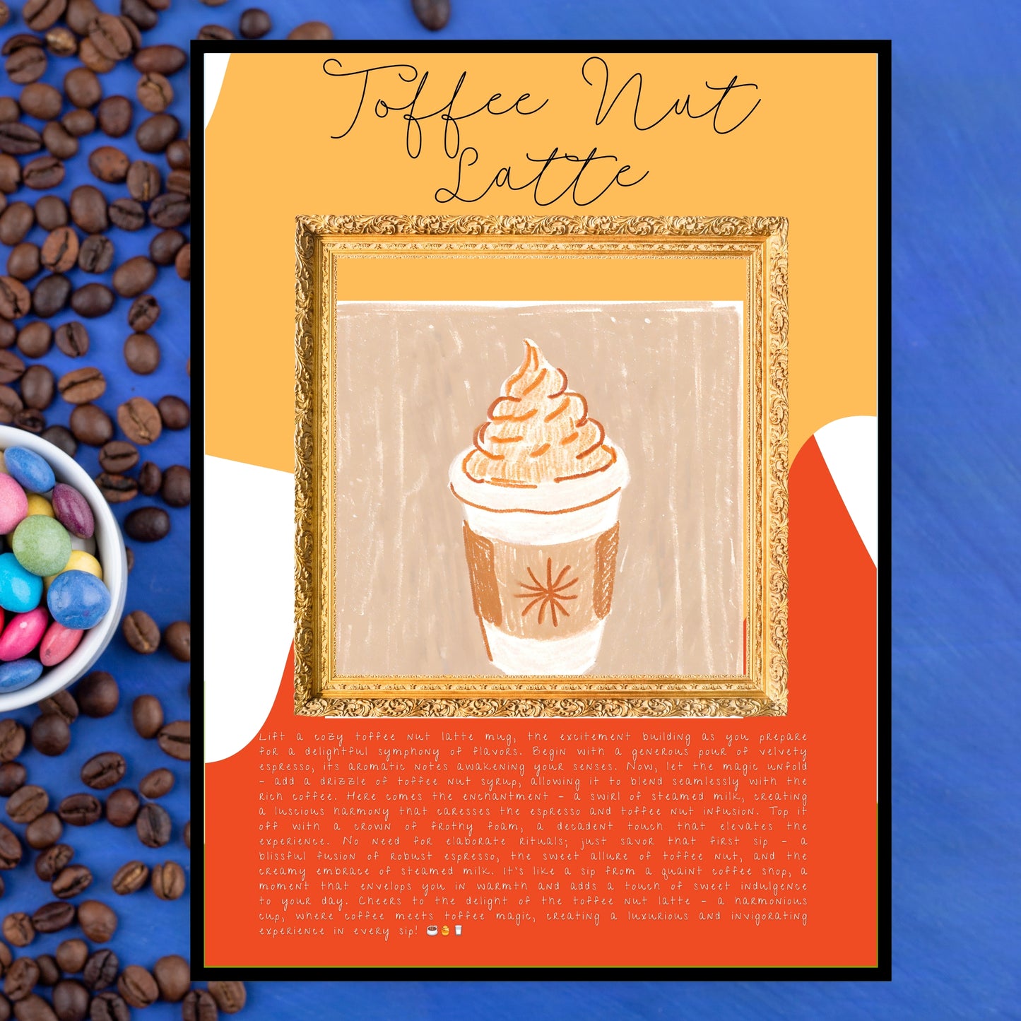 Art Print Design Poster Coffee Toffee Nut Latte