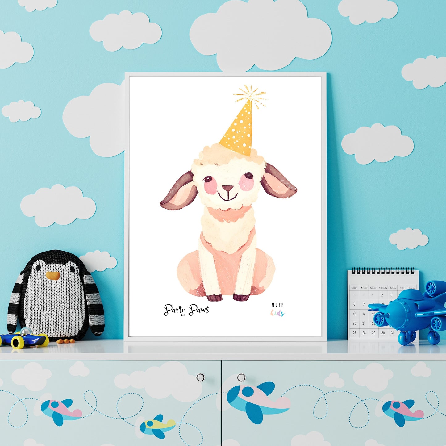 Party Paws No.1 Art Print Tasarım Çocuk Odası Posteri