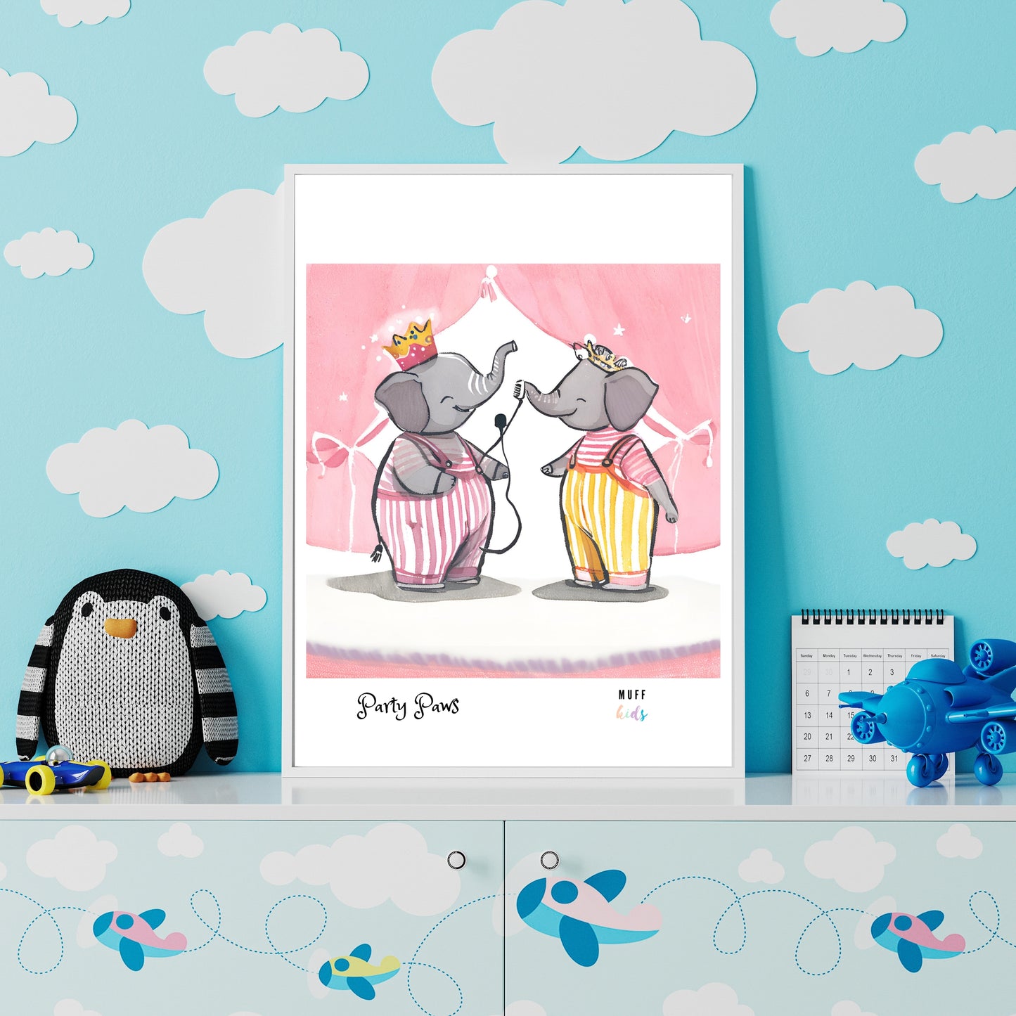 Party Paws No.10 Art Print Tasarım Çocuk Odası Posteri