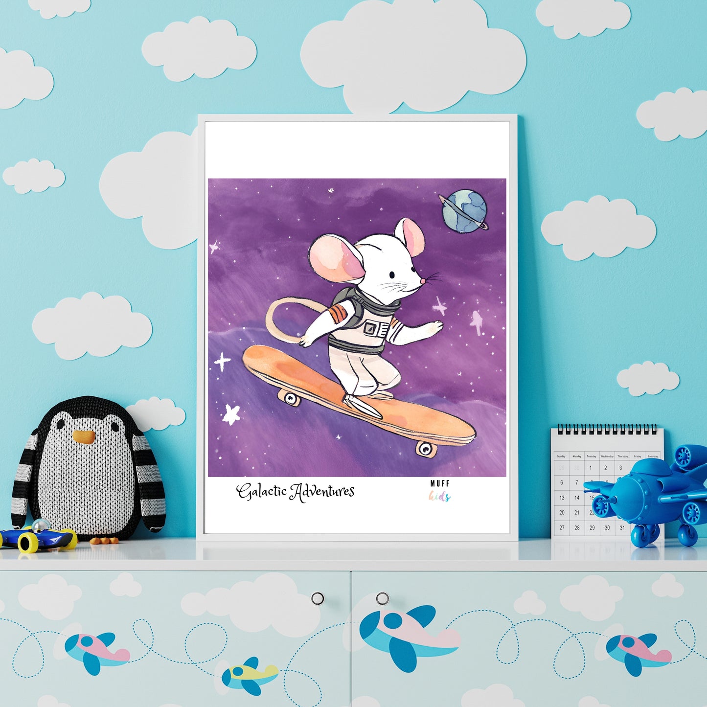 Galactic Adventurers No.6 Art Print Tasarım Çocuk Odası Posteri