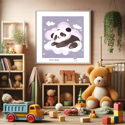 Kids Art Print Design Sleeping Panda No.1 Poster For Kids