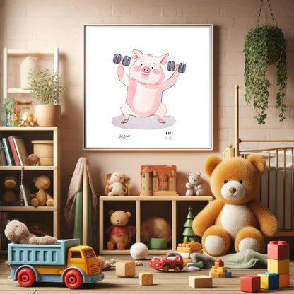 Be Active Animals No.1 Art Print Tasarım Çocuk Odası Posteri