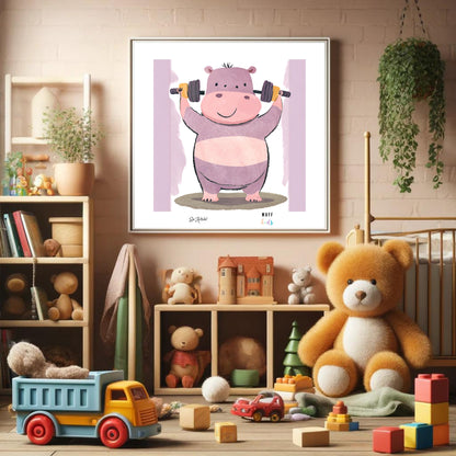 Be Active Animals No.4 Art Print Tasarım Çocuk Odası Posteri