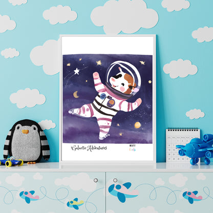 Galactic Adventurers No.2 Art Print Tasarım Çocuk Odası Posteri