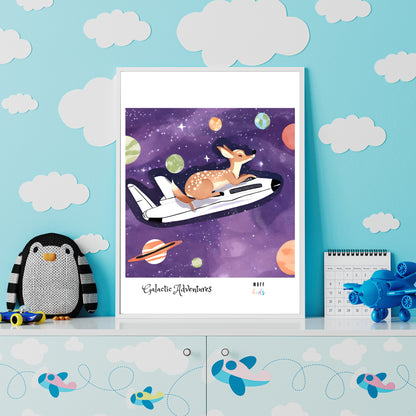 Galactic Adventurers Art Print Poster For Kids No.12