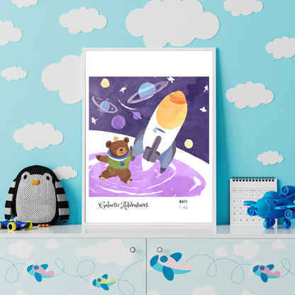 Galactic Adventurers No.15 Art Print Tasarım Çocuk Odası Posteri 