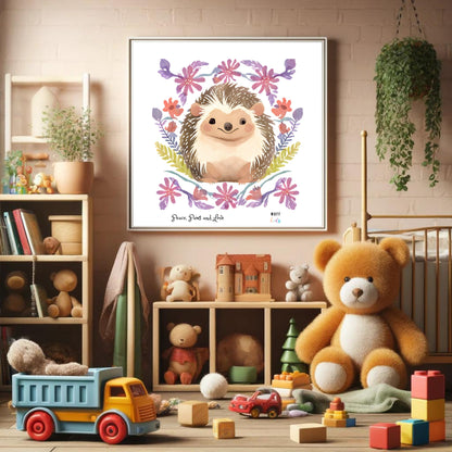 Peace, Paws and Love Porky No:2 Art Print Tasarım Çocuk Odası Posteri