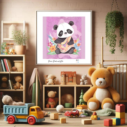 Peace, Paws and Love Panda No:2 Art Print Tasarım Çocuk Odası Posteri