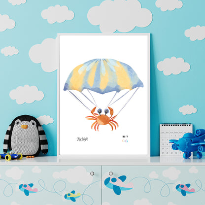 Fly High Animals Art Print Poster For Kids No.1