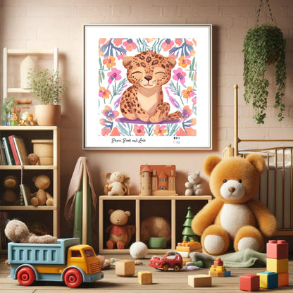 Peace, Paws and Love Tiger No:1 Art Print Tasarım Çocuk Odası Posteri