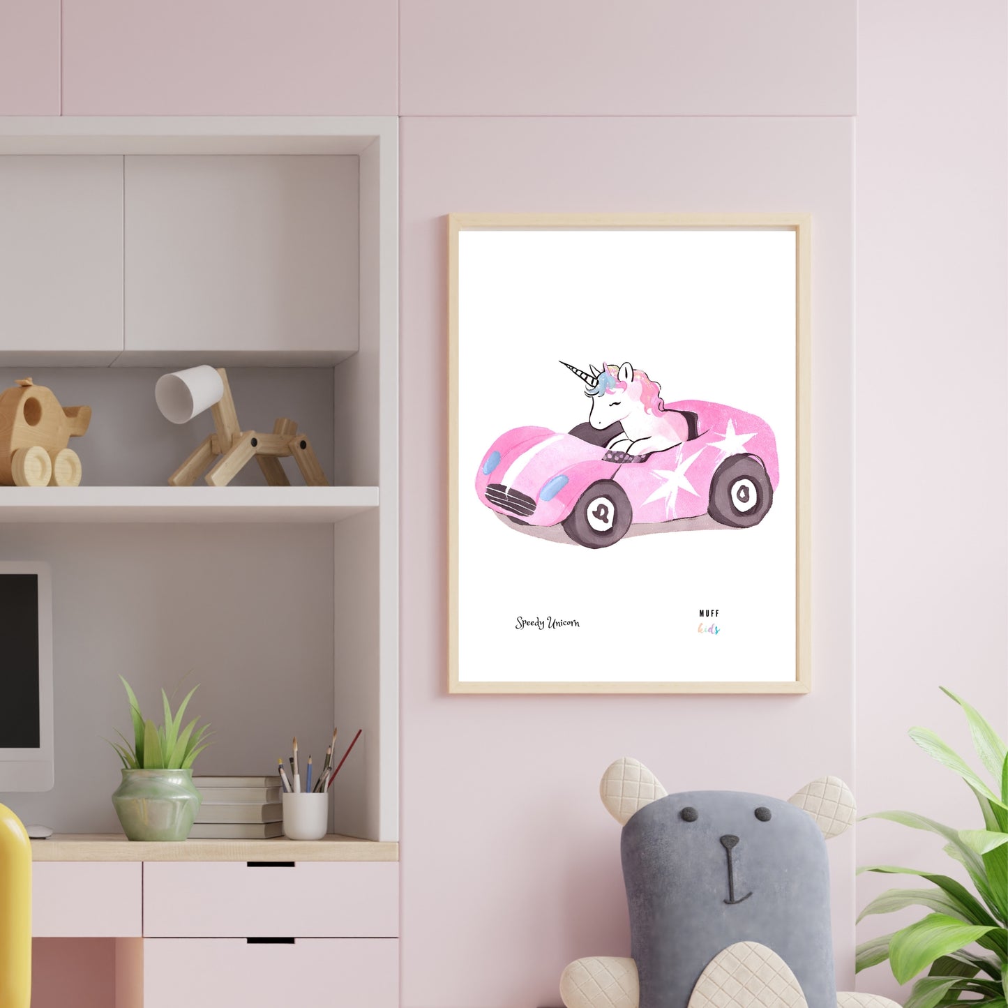 Speedy Unicorns Art Print Poster For Kids