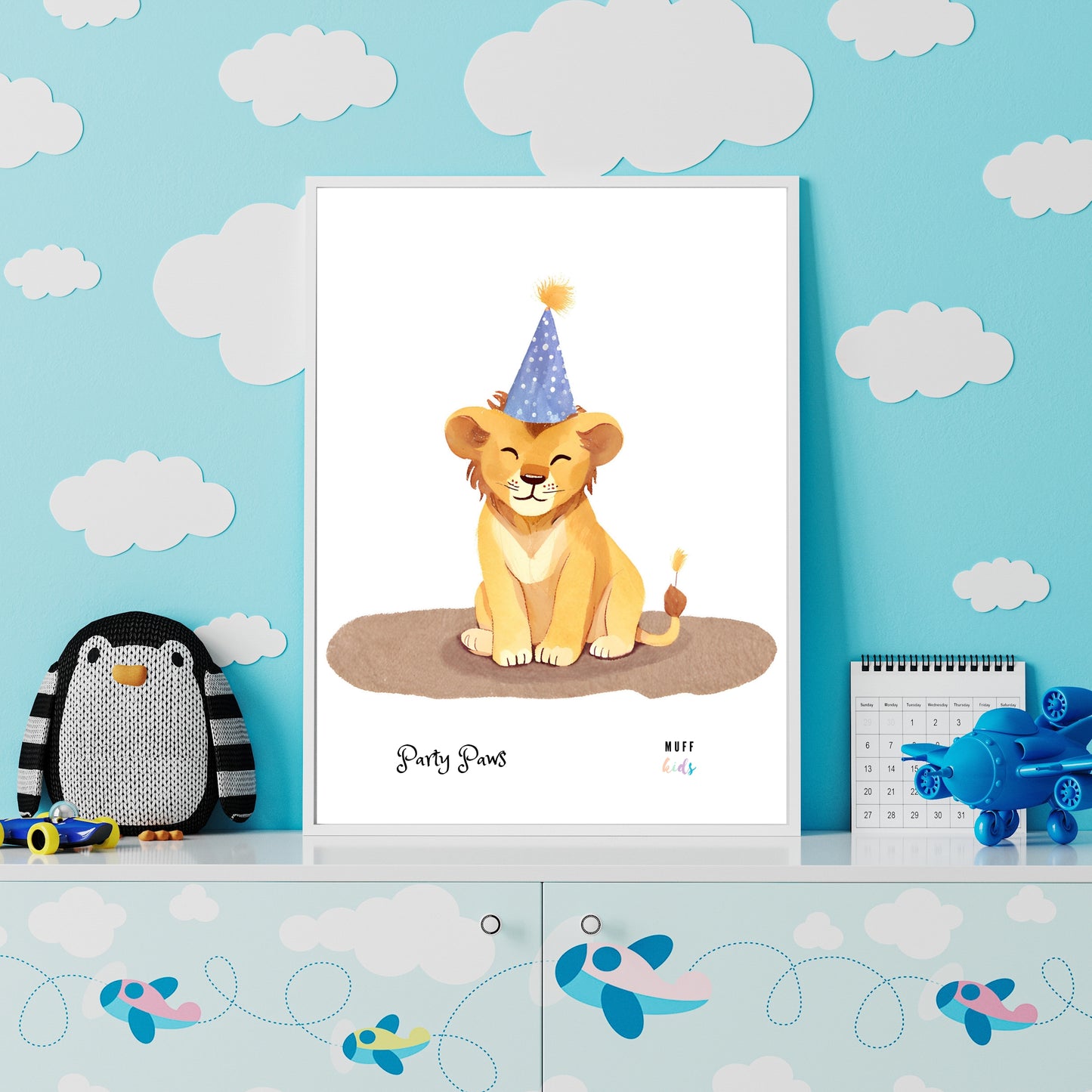 Party Paws No.6 Art Print Tasarım Çocuk Odası Posteri