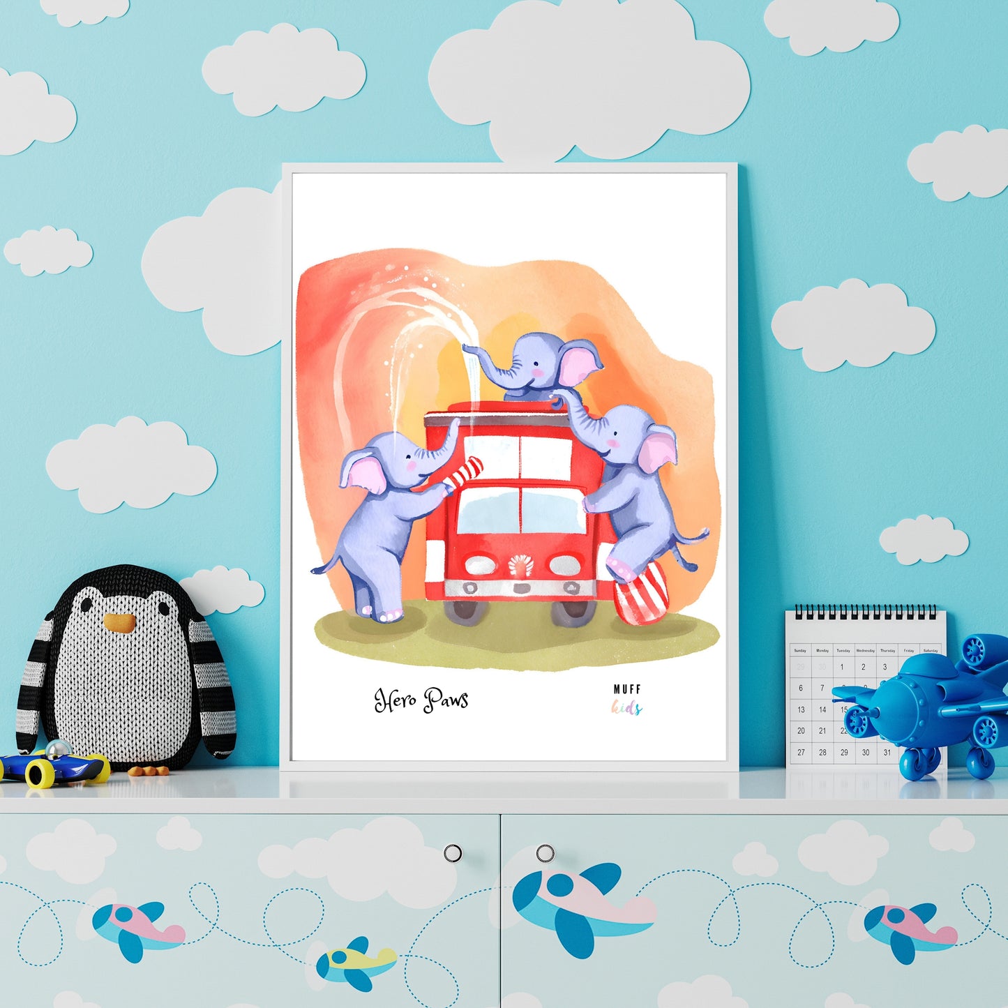 Hero Paws Art Print Poster For Kids No.3