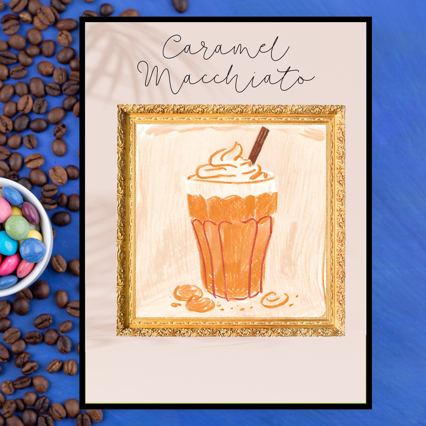 Art Print Design Poster Coffee Caramel Macchiato