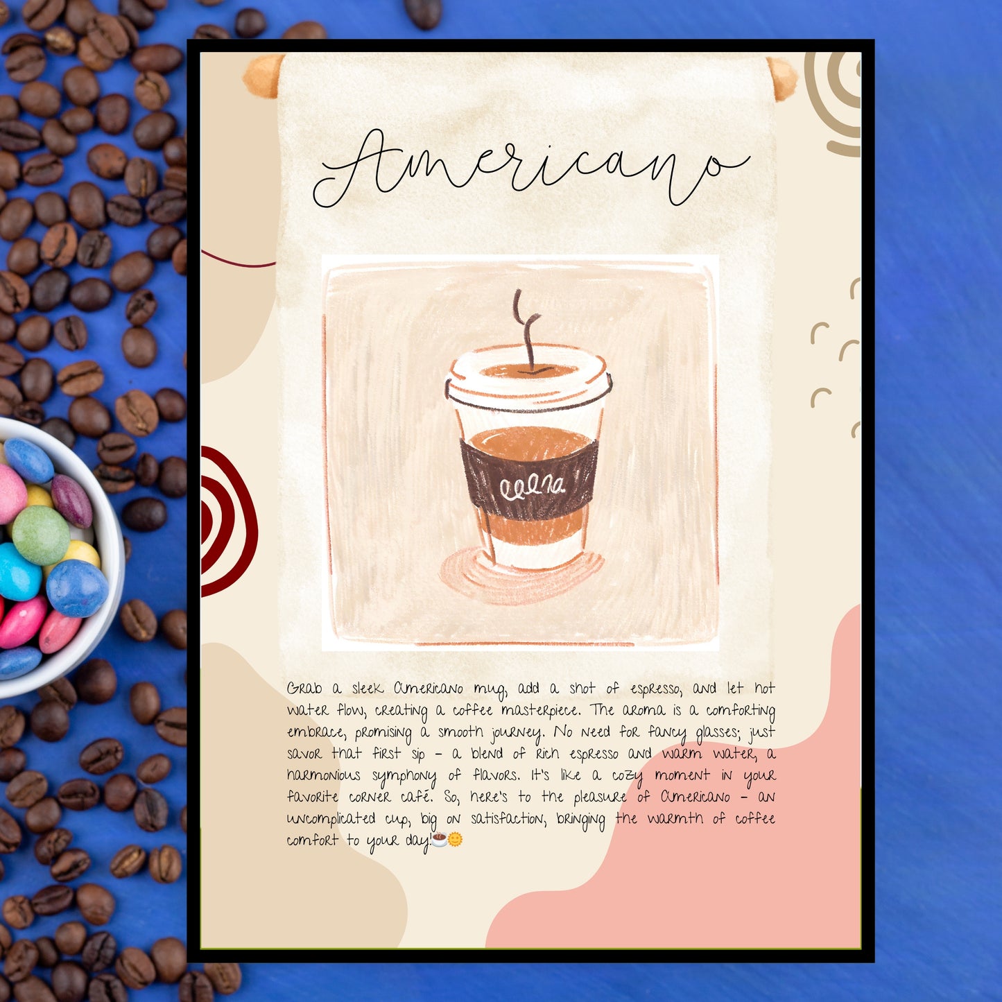 Art Print Design Poster Coffee Americano