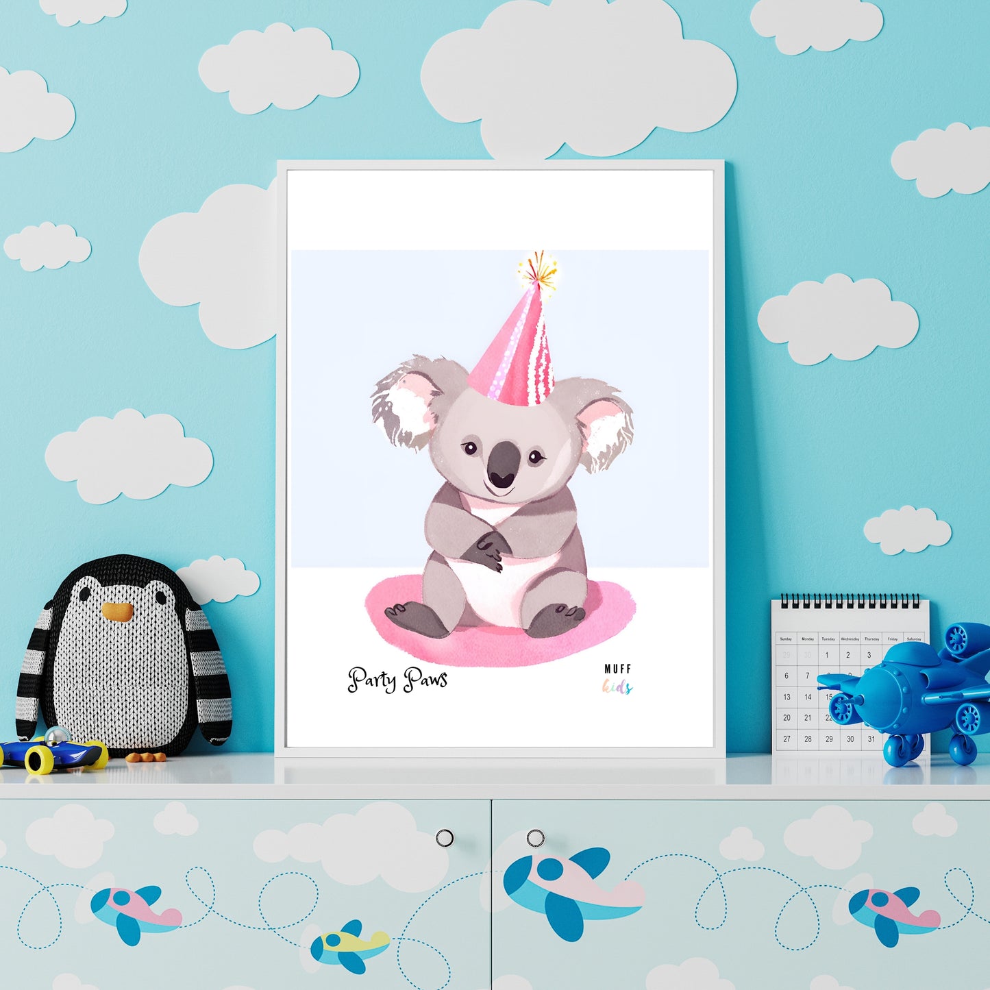 Party Paws Art Print Poster For Kids No.3