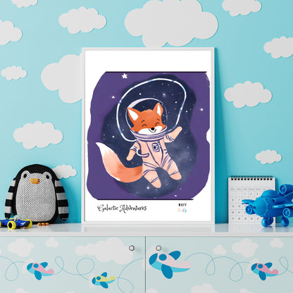 Galactic Adventurers No.3 Art Print Tasarım Çocuk Odası Posteri