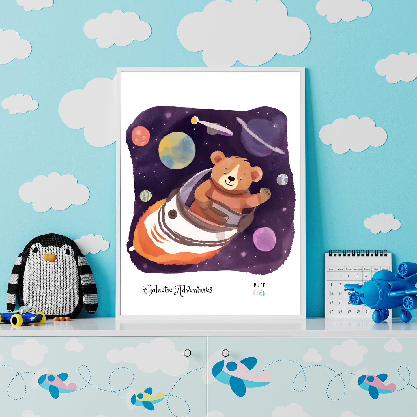 Galactic Adventurers No.14 Art Print Tasarım Çocuk Odası Posteri