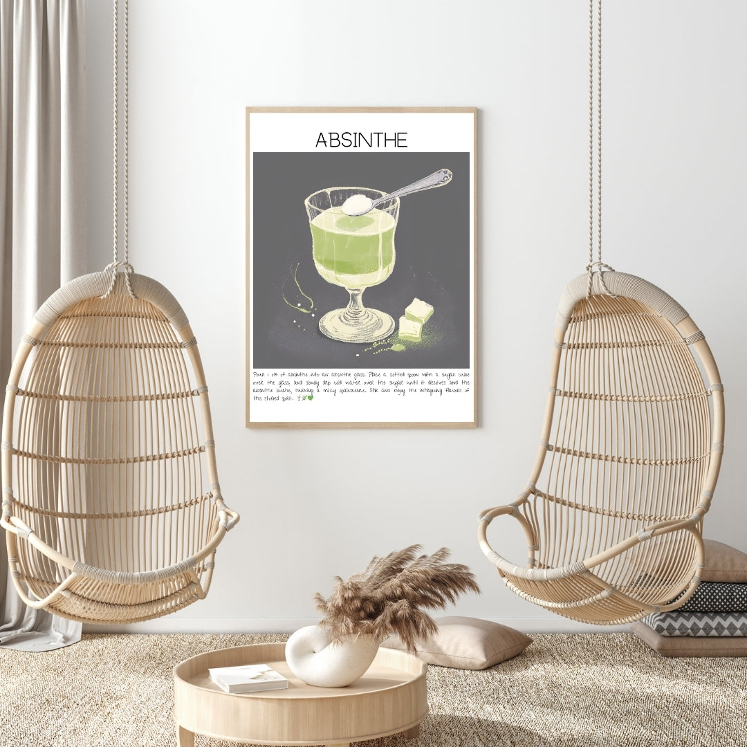 Cocktail Art Print Design Poster Absinthe Bar Decor