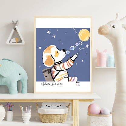 Galactic Adventurers No.7 Art Print Tasarım Çocuk Odası Posteri