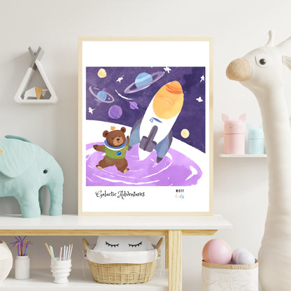 Galactic Adventurers No.15 Art Print Tasarım Çocuk Odası Posteri 