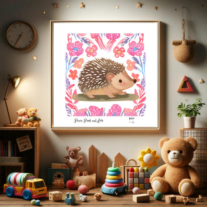 Peace, Paws and Love Porky No:3 Art Print Tasarım Çocuk Odası Posteri