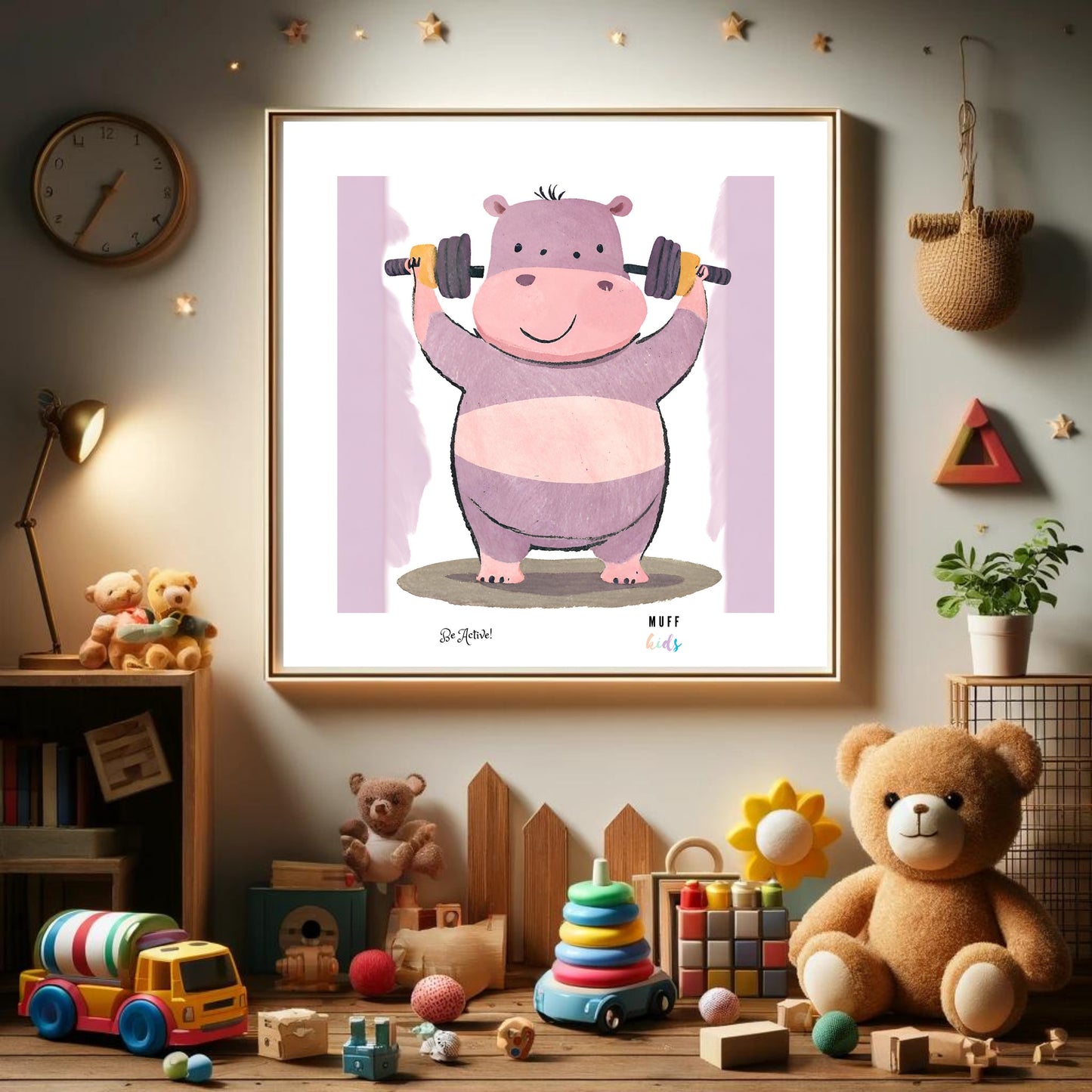 Be Active Animals No.4 Art Print Tasarım Çocuk Odası Posteri