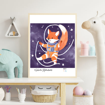 Galactic Adventurers No.1 Art Print Tasarım Çocuk Odası Posteri