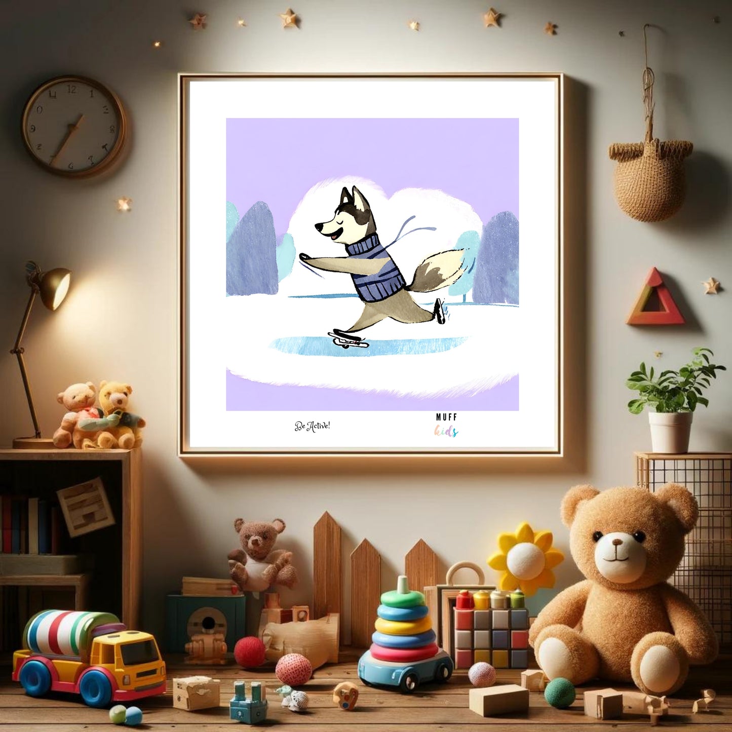 Be Active Animals No.6 Art Print Tasarım Çocuk Odası Posteri