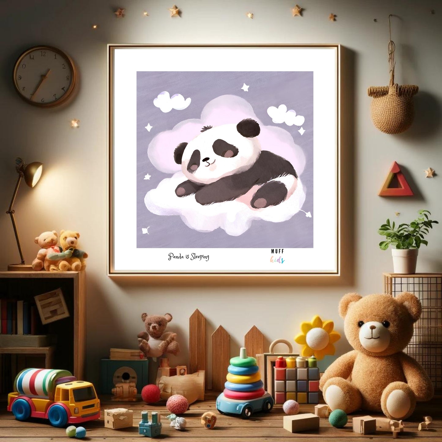 Kids Art Print Design Sleeping Panda No.1 Poster For Kids