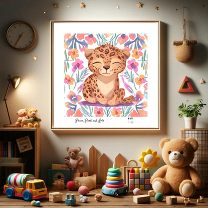 Peace, Paws and Love Tiger No:1 Art Print Tasarım Çocuk Odası Posteri