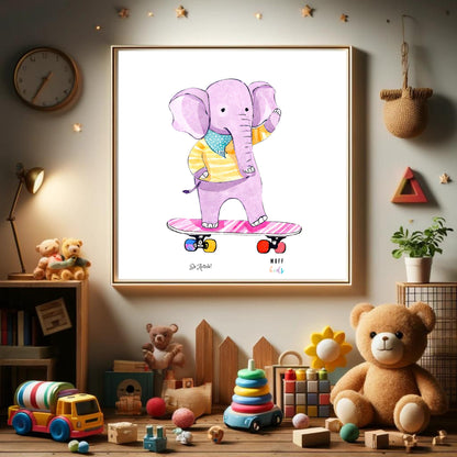 Be Active Animals No.16 Art Print Tasarım Çocuk Odası Posteri