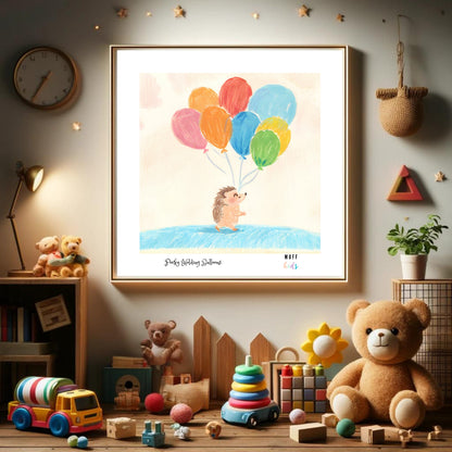 Kids Art Print Design Hedgehog No.1 Poster For Kids